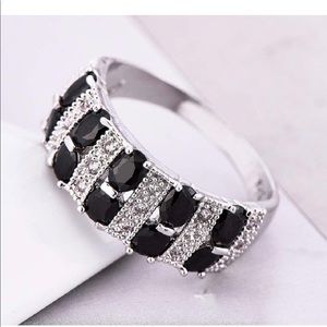 925 Sterling Silver Oval Black Onyx Gemstone ring